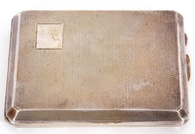 Lot 147 - George VI silver cigarette case of rectangular...