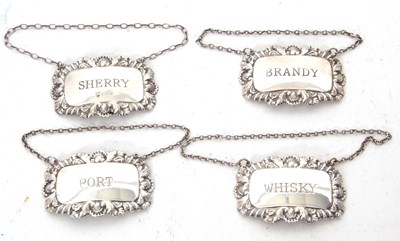 Lot 139 - Group of four decanter lables, a Sherry...