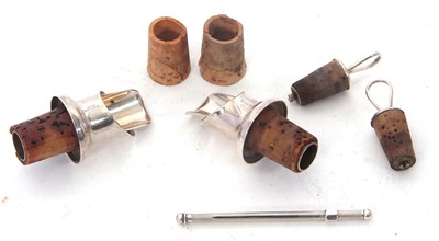 Lot 140 - Mixed Lot: Two metal wine bottle pourers...