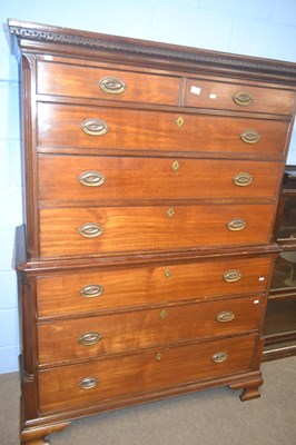 Lot 357 - A late Georgian mahogany chest on chest formed...