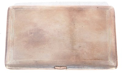 Lot 149 - George VI silver cigarette case of rectangular...