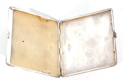 Lot 149 - George VI silver cigarette case of rectangular...