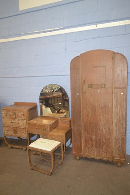 Lot 360 - An early 20th Century limed oak four piece...
