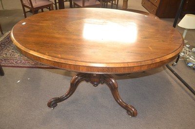 Lot 363 - A Victorian rosewood veneered oval breakfast...