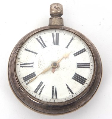 Lot 263 - A silver pair cased pocket watch, both the...