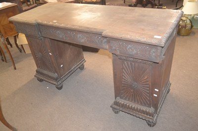 Lot 369 - A 19th Century gothic carved twin pedesdal...
