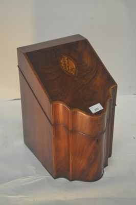 Lot 393 - A George III mahogany knife box of hinged...