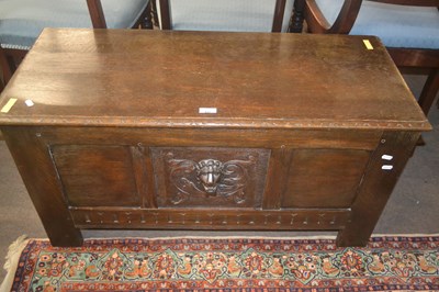Lot 422 - A 19th Century oak coffer of hinged...