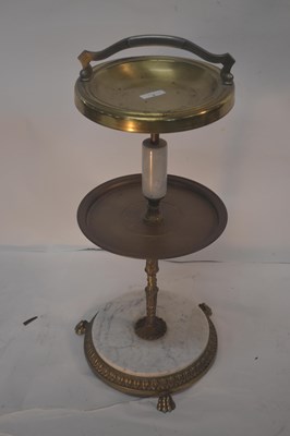 Lot 428 - A 20th Century marble based and brass pedestal...