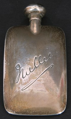 Lot 157 - George VI silver scent bottle of flat...