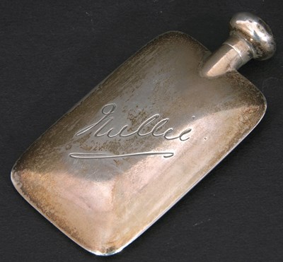 Lot 157 - George VI silver scent bottle of flat...