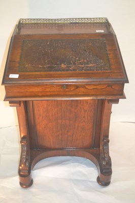 Lot 442 - A Victorian rosewood Davenport desk with...