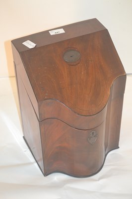 Lot 447 - A George III mahogany former knife box of...