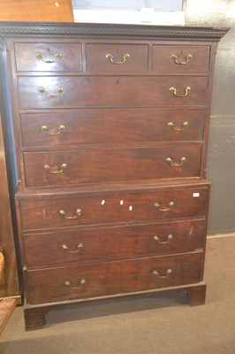 Lot 459 - A George III mahogany chest on chest formed of...