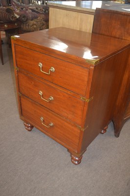 Lot 471 - A military style three drawer chest fitted...