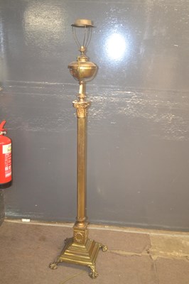 Lot 479 - A 19th Century brass standard oil lamp, the...