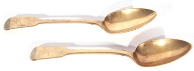 Lot 160 - Pair of William IV silver gilt Fiddle pattern...