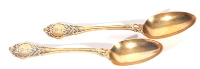 Lot 24 - Pair of Victorian silver gilt Kings shape...