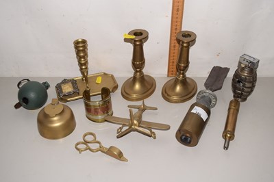 Lot 180 - Mixed Lot: Various brass candlesticks, novelty...