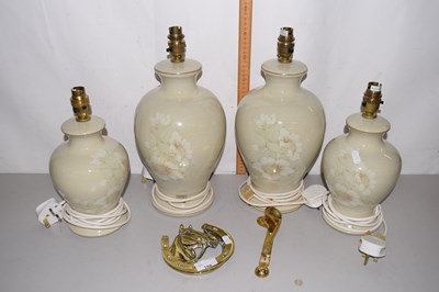 Lot 188 - Group of four modern Denby table lamps, a...
