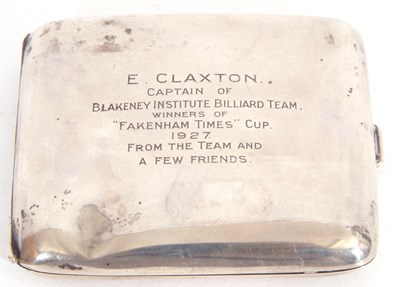 Lot 167 - George V silver cigarette case of shaped...