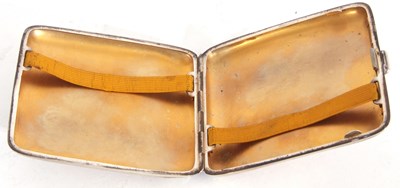 Lot 167 - George V silver cigarette case of shaped...