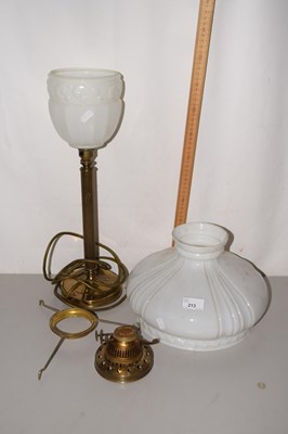Lot 213 - Mixed Lot: Brass based desk lamp together with...
