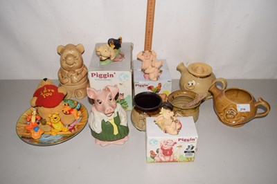 Lot 214 - Mixed Lot: Piggin figures, Nat West money box,...