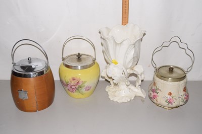 Lot 217 - Mixed Lot: Biscuit barrels and a further white...