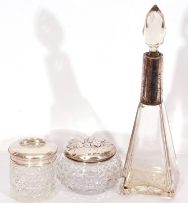 Lot 172 - Mixed Lot: glass scent bottle with silver...