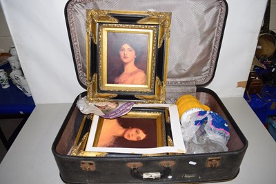 Lot 25 - A pair of reproduction oleograph portraits in...