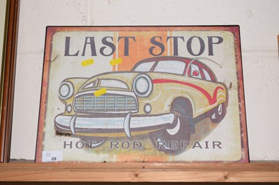 Lot 28 - A modern Last Stop metal garage sign