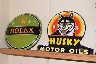 Lot 31 - Two enamel signs, Rolex Submarina Watch and...