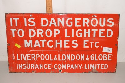 Lot 33A - Enamel signed marked Its Dangerous to Drop...