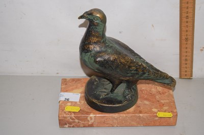 Lot 36 - Bronzed composition model of a pigeon