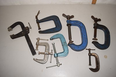 Lot 46 - Box of various woodworking G clamps