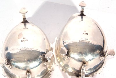 Lot 6 - Two George VI sauce boats with card cut rims,...