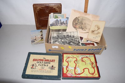 Lot 60 - Box of various items to include a leather case,...