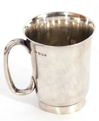 Lot 177 - George V silver mug of flaring cylindrical...