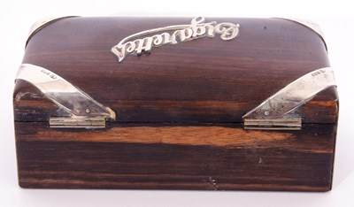 Lot 178 - Hardwood and silver mounted table cigarette...