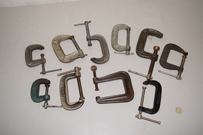 Lot 83 - Box of small wood working G clamps