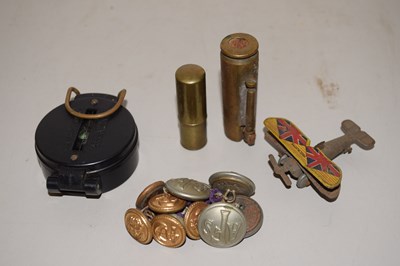 Lot 95 - A box of assorted items to include compass,...