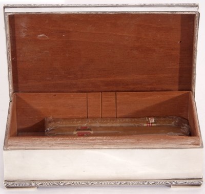 Lot 182 - Hallmarked silver table cigarette box of...