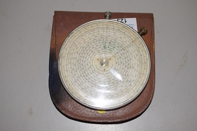 Lot 123 - A Fowlers extra long scale circular calculator...