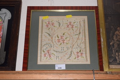 Lot 228 - A small silk work floral picture