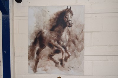Lot 257 - Modern canvas print of a horse
