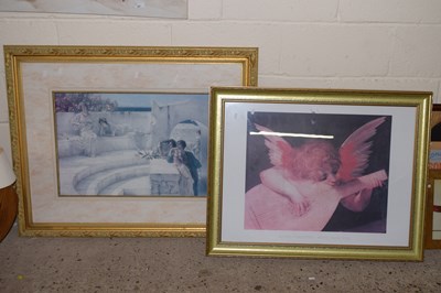 Lot 258 - A modern gilt framed print of classical ladies...