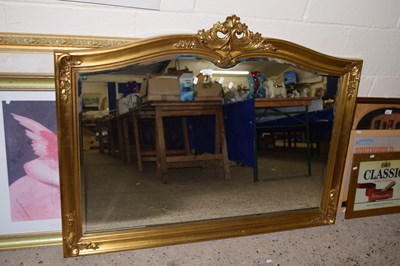Lot 259 - Large modern arched wall mirror in gilt finish...