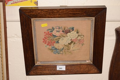 Lot 265 - Small Victorian needlework picture of a vase...