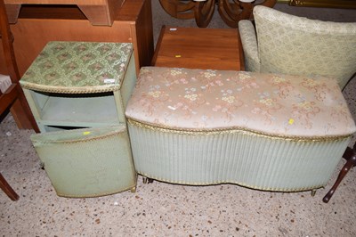 Lot 294 - A Lloyd Loom style linen box and matching...